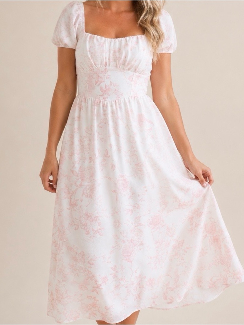 NEW Altar’d State White & Pink Floral Maxi Dress Size XL NWT